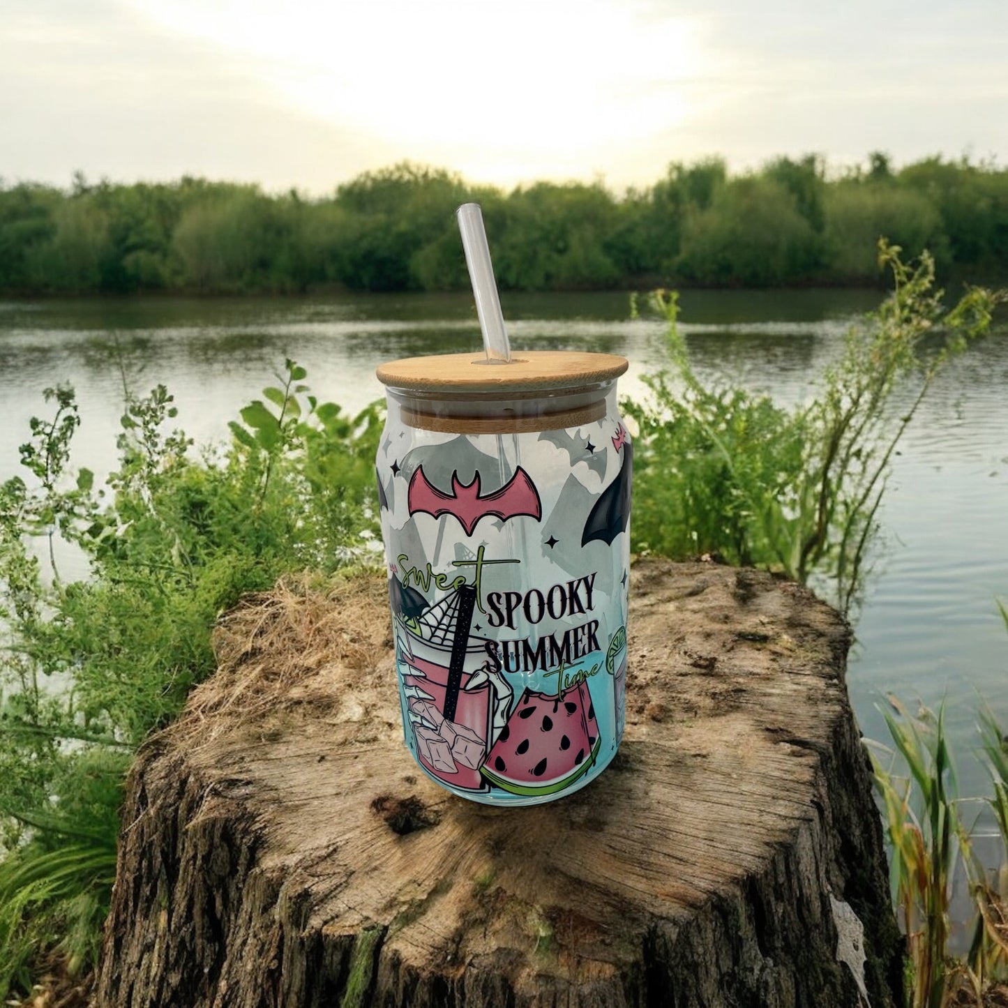 Skeleton Watermelon Glass Cup